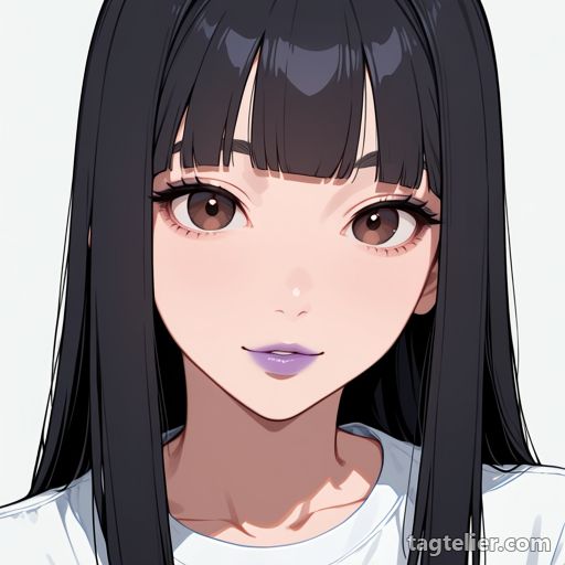 紫の唇（purple lips）で生成したAIイラストの見本