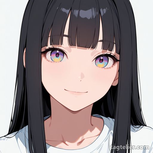 虹色の目（rainbow eyes）で生成したAIイラストの見本