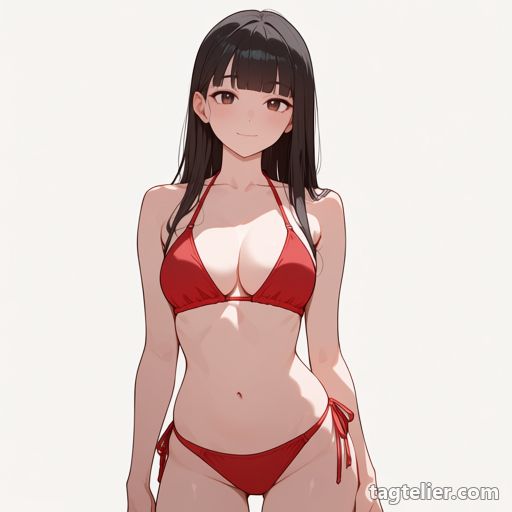 赤ビキニ（red_bikini）で生成したAIイラストの見本