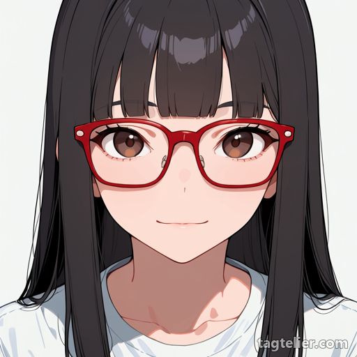 赤縁眼鏡（red-framed_eyewear）で生成したAIイラストの見本