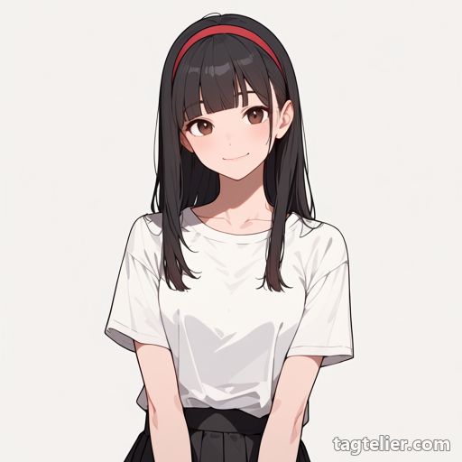 赤いヘアバンド（red_hairband）で生成したAIイラストの見本