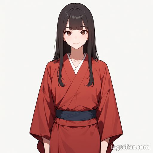 赤い着物（red_kimono）で生成したAIイラストの見本