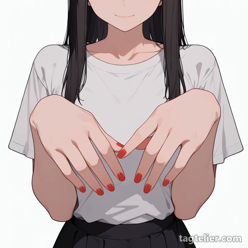 赤い爪（red nails）で生成したAIイラストの見本