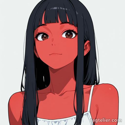 赤い肌（red_skin）で生成したAIイラストの見本