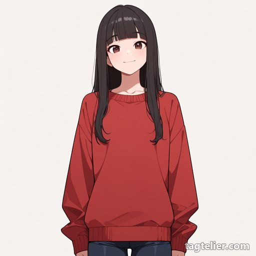 赤いセーター（red_sweater）で生成したAIイラストの見本