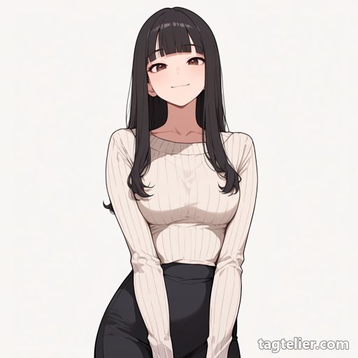 リブ編みセーター（ribbed_sweater）で生成したAIイラストの見本