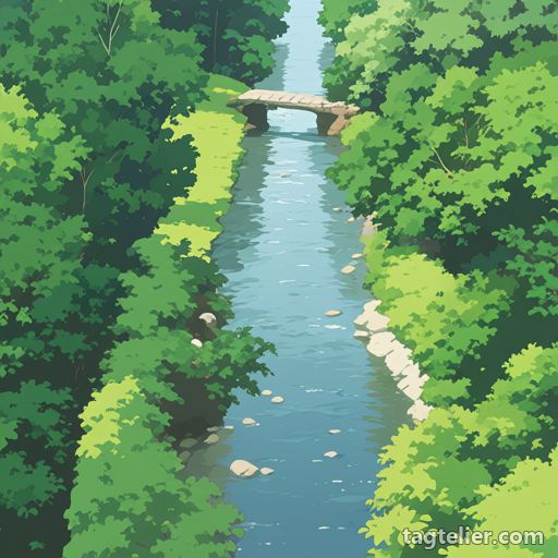 川（river）で生成したAIイラストの見本