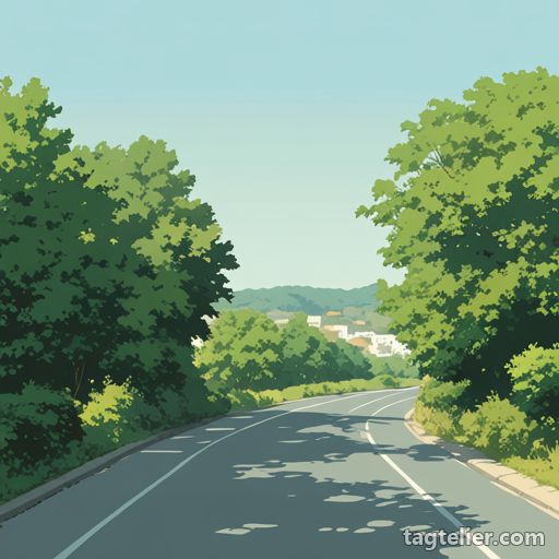 道路（road）で生成したAIイラストの見本