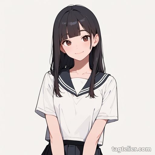 セーラー襟（sailor_collar）で生成したAIイラストの見本