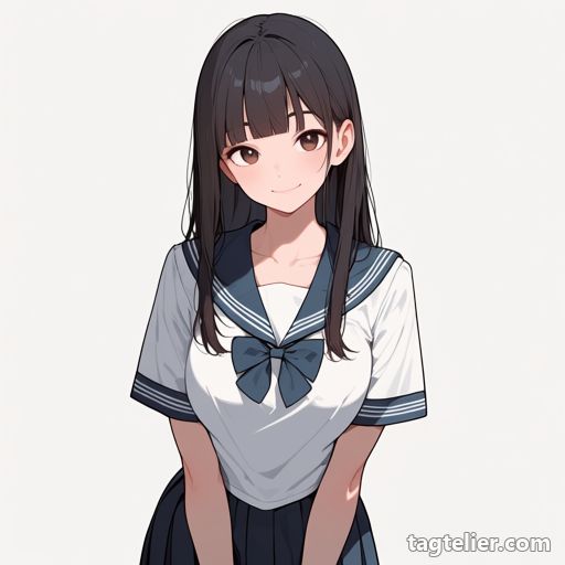 セーラー服（serafuku）で生成したAIイラストの見本