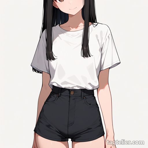 短いショーツ（short shorts）で生成したAIイラストの見本