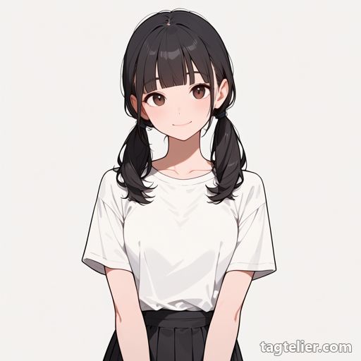短いツインテール（short_twintails）で生成したAIイラストの見本