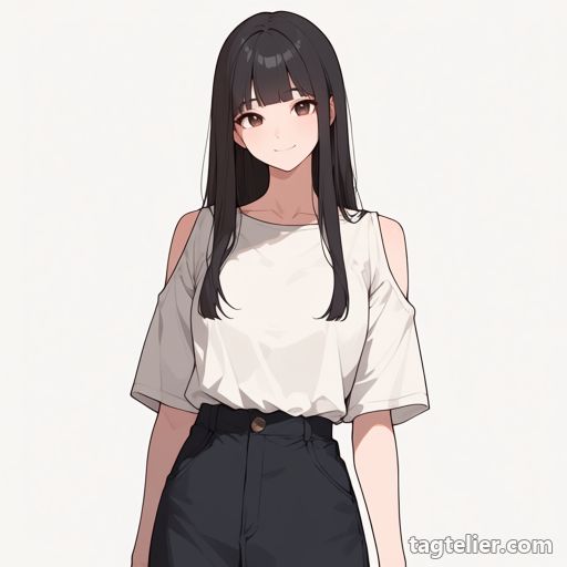 肩の開き（shoulder_cutout）で生成したAIイラストの見本