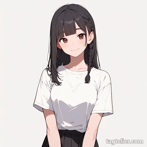 サイド三つ編み（side_braid）で生成したAIイラストの見本