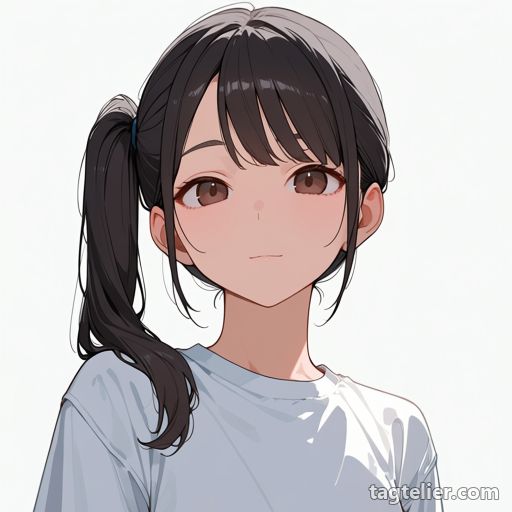 サイドポニー（side ponytail）で生成したAIイラストの見本