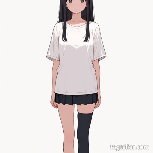 片足ニーソックス（single_thighhigh）で生成したAIイラストの見本