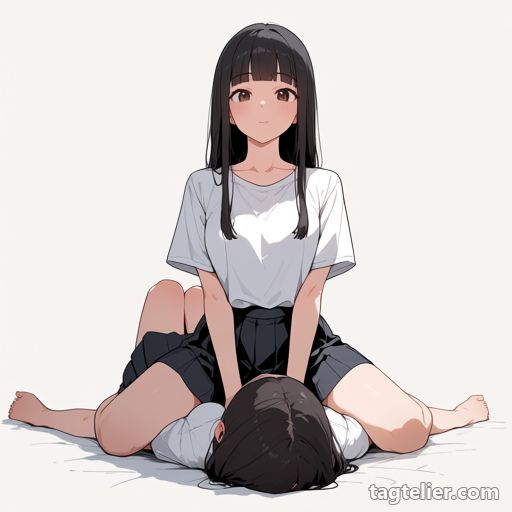 相手の上に座る（sitting on person）で生成したAIイラストの見本