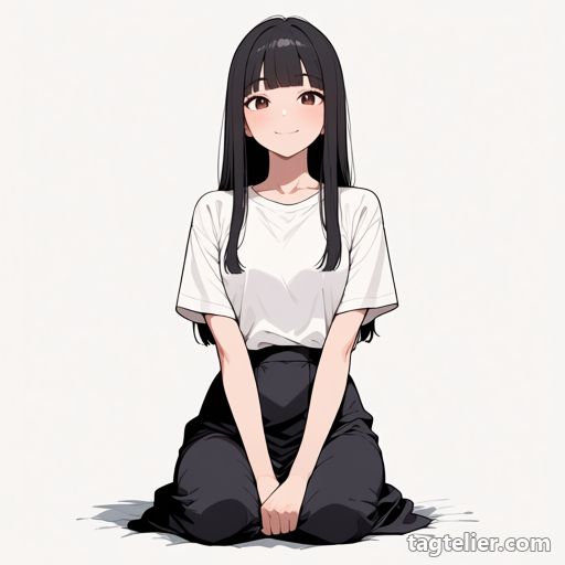 座り（sitting）で生成したAIイラストの見本