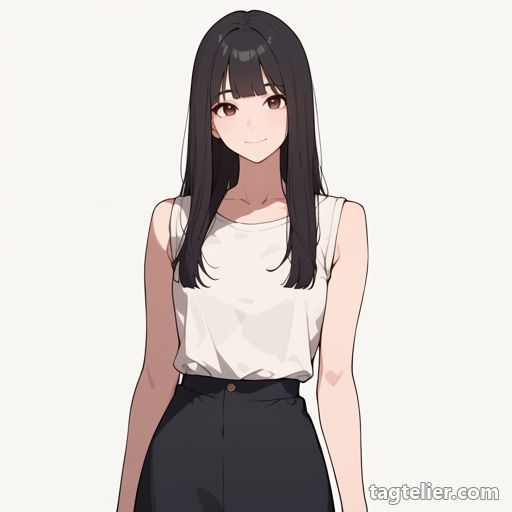 ノースリーブシャツ（sleeveless_shirt）で生成したAIイラストの見本