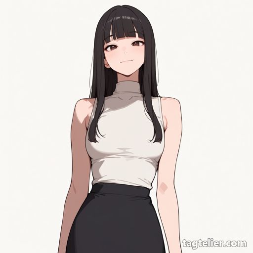 ノースリーブのタートルネック（sleeveless_turtleneck）で生成したAIイラストの見本
