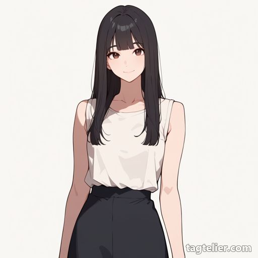 ノースリーブ（sleeveless）で生成したAIイラストの見本