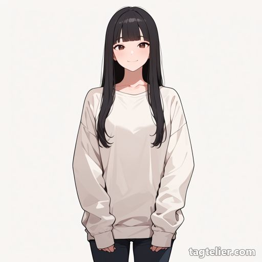 手を覆う長袖（sleeves_past_wrists）で生成したAIイラストの見本