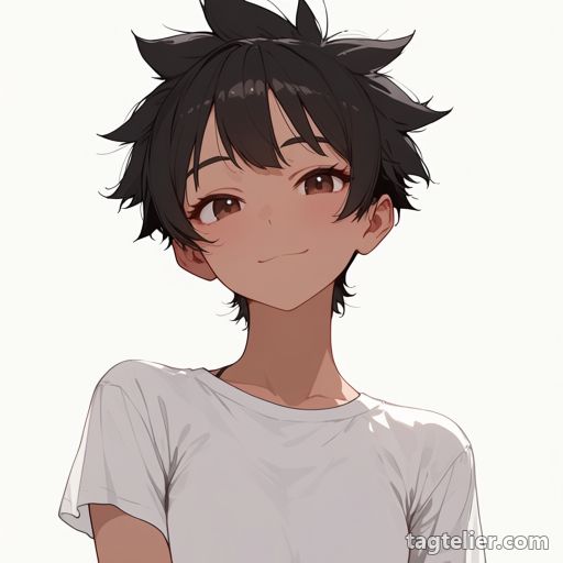 ツンツン髪（spiked_hair）で生成したAIイラストの見本