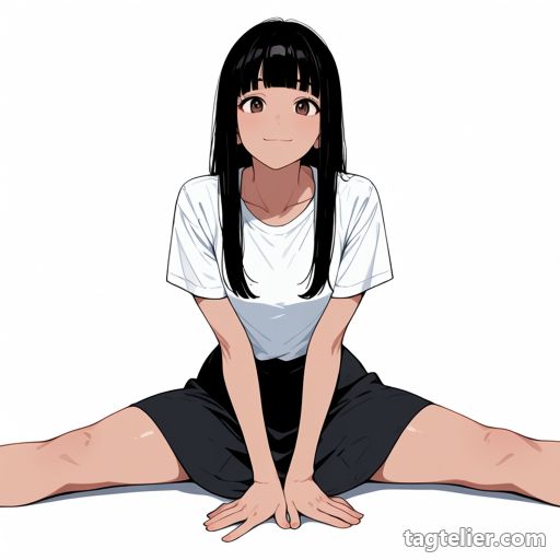 開脚（一直線）（split）で生成したAIイラストの見本