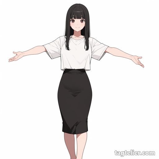 腕を広げる（spread arms）で生成したAIイラストの見本