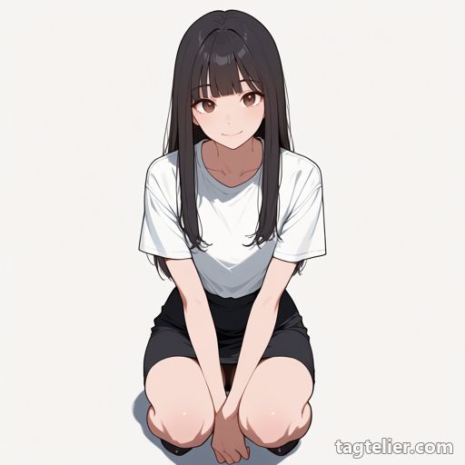 しゃがみ（squatting）で生成したAIイラストの見本