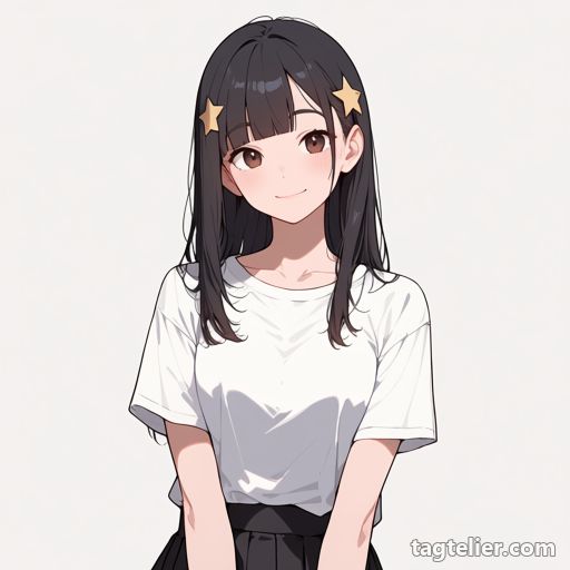 星の髪飾り（star_hair_ornament）で生成したAIイラストの見本
