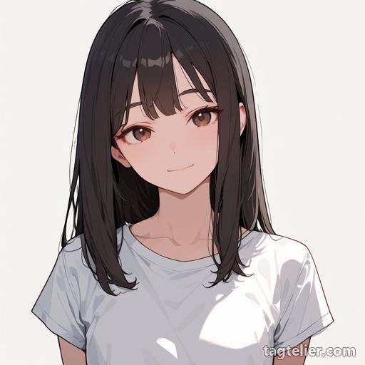 ストレート（straight_hair）で生成したAIイラストの見本
