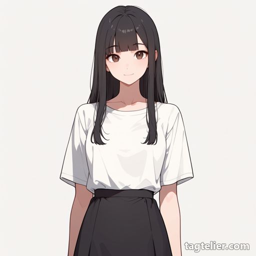 正面から（straight-on）で生成したAIイラストの見本