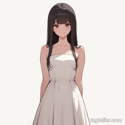 肩紐なしドレス（strapless_dress）で生成したAIイラストの見本