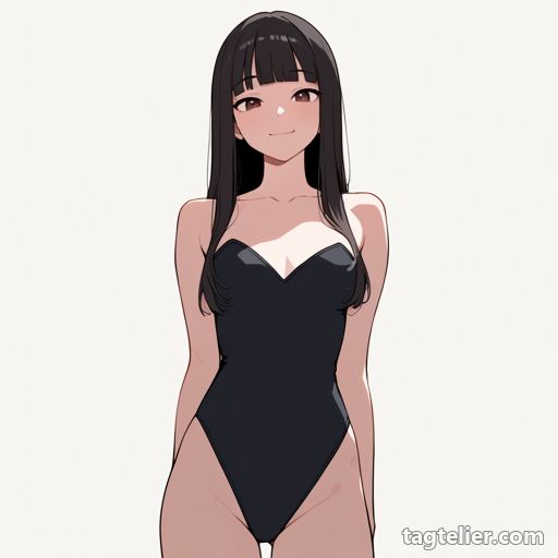 肩紐なしレオタード（strapless_leotard）で生成したAIイラストの見本