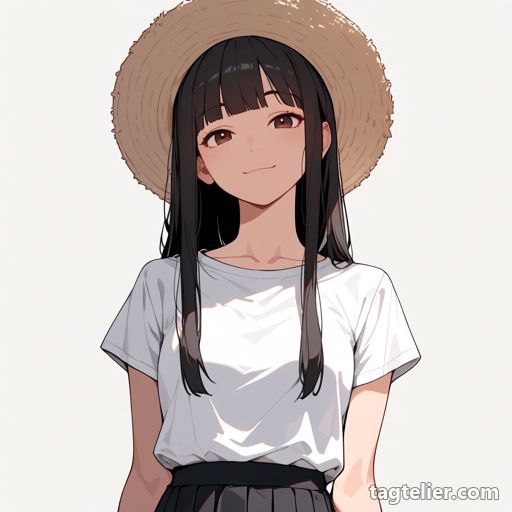 麦わら帽子（straw hat）で生成したAIイラストの見本