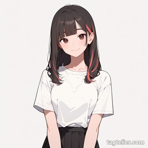 メッシュ（streaked hair）で生成したAIイラストの見本