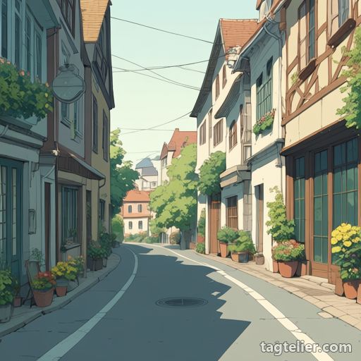 街並み（street）で生成したAIイラストの見本