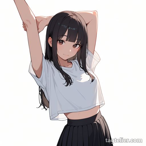 伸びをする（stretching）で生成したAIイラストの見本