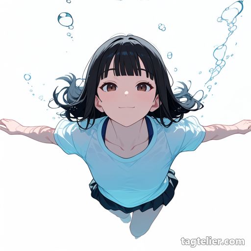 泳ぐ（swimming）で生成したAIイラストの見本