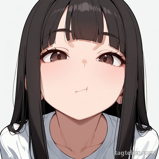 ふくれっ面の口（:t）で生成したAIイラストの見本