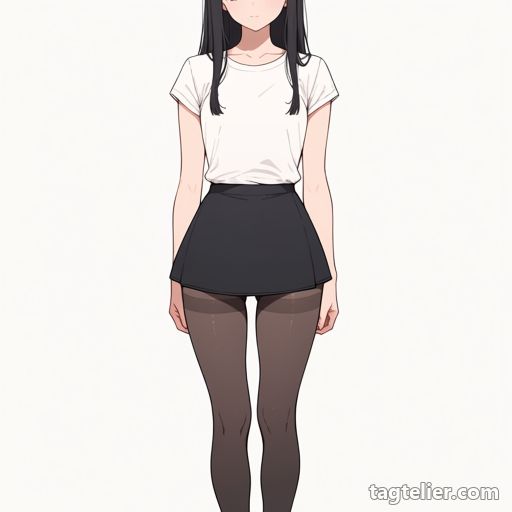 太もも丈のパンスト（thighband_pantyhose）で生成したAIイラストの見本