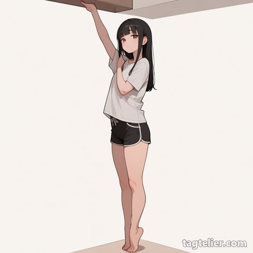 つま先立ち（tiptoes）で生成したAIイラストの見本