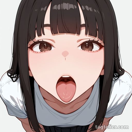 舌を出す（tongue out）で生成したAIイラストの見本
