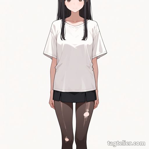 破れたパンスト（torn_pantyhose）で生成したAIイラストの見本