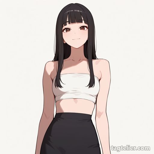 チューブトップ（tube top）で生成したAIイラストの見本