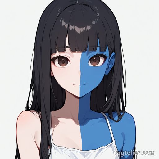 2色の肌（two-tone_skin）で生成したAIイラストの見本