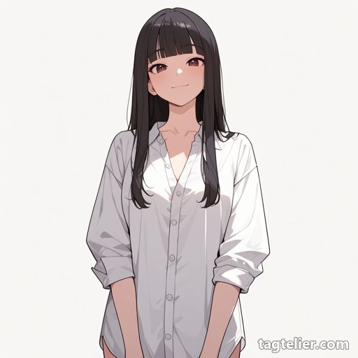 前を開けたシャツ（unbuttoned shirt）で生成したAIイラストの見本