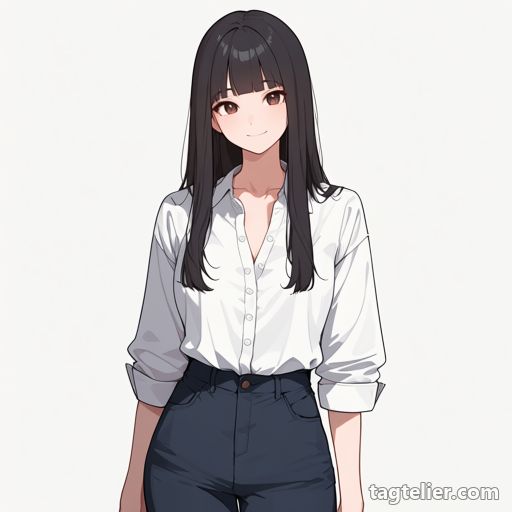 ボタンを外した（unbuttoned）で生成したAIイラストの見本