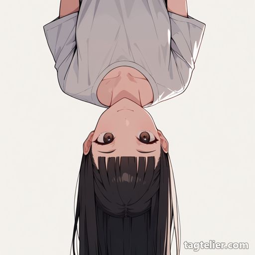 逆さま（upside-down）で生成したAIイラストの見本